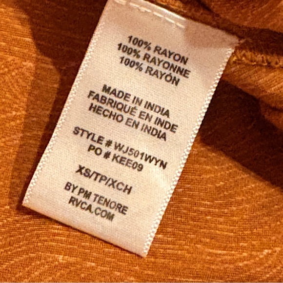 RVCA Strappy Cami Tank Top NEW Womens XS Camel Tan Ripple Wavy Lines Summer Gift - Picture 7 of 8